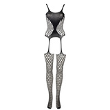 Le Désir Fence Suspender Bodystocking Black OS