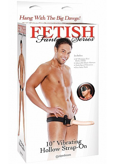 Fetish 10' Vibrating Hollow Strap-On Flesh 25Cm Shots Media