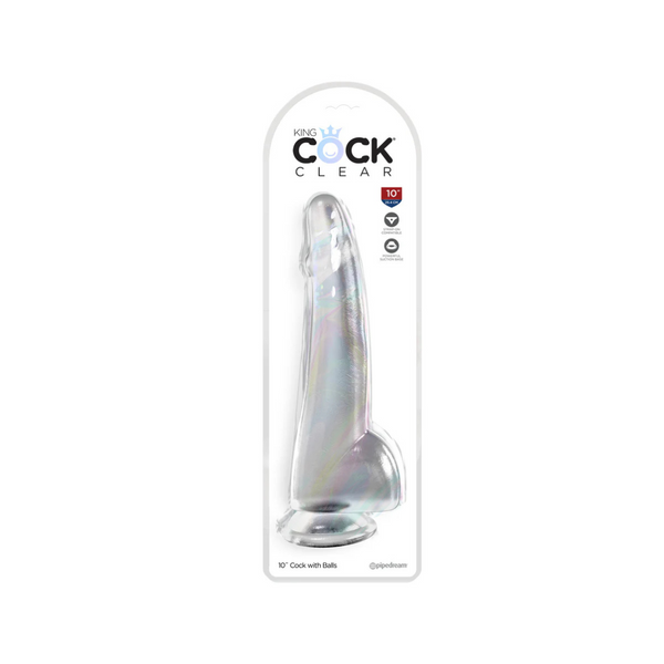 Dildo 25Cm King Cock Clear With Balls Pipedreamlls