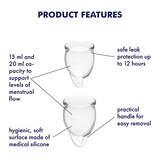 Satisfyer Feel Confident Menstrual Cup Set Transparent