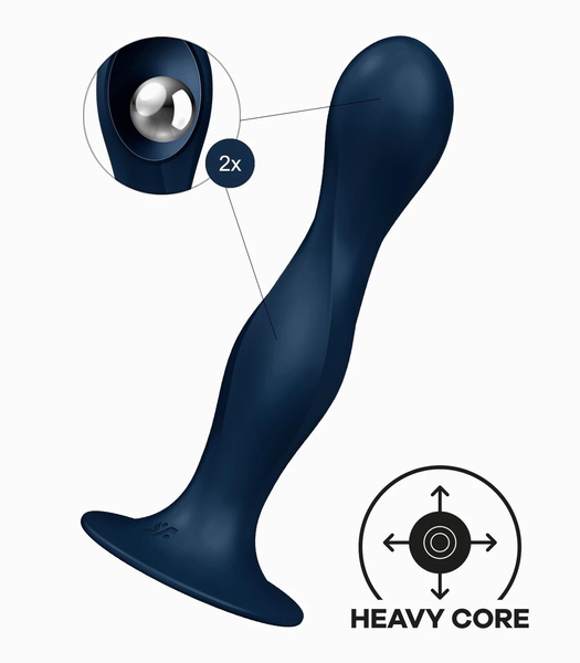 Dildo z wewnętrznymi kulkami Double Ball-R dark blue