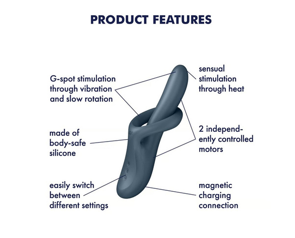 Heated G-Spot Vibrator Heat Flex 4 Grey Satisfyer