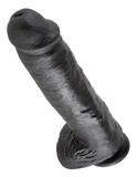 11' Cock With Balls Black Dildo Z Jądrami Czarne 28 Cm King Cock