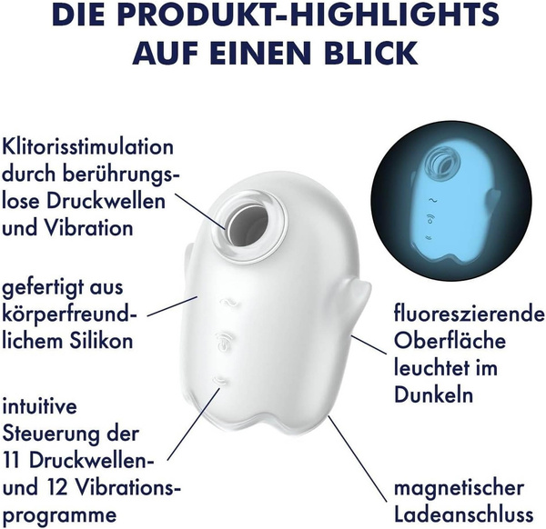 Stymulator łechtaczki Glowing Ghost White Satisfyer