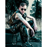 Штани бегі з лаку чорні S HellRider