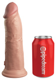 Miękki silikonowy wibrator z twardszym rdzeniem King Cock 8 Inch Dual Density Vibe Cock Light