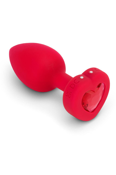 Анальний пробка Vibrating Heart Shape Jewel Plug M/L Red b-Vibe