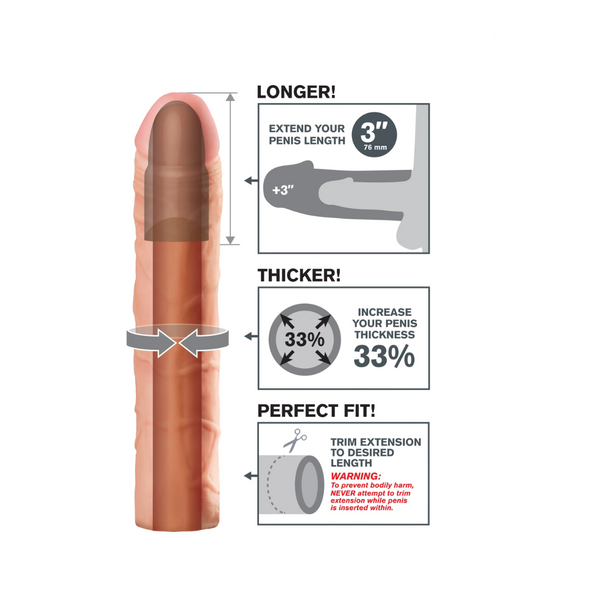 Накладка на пеніс Fantasy X-Tensions Perfect 3" Extension Light Pipedream