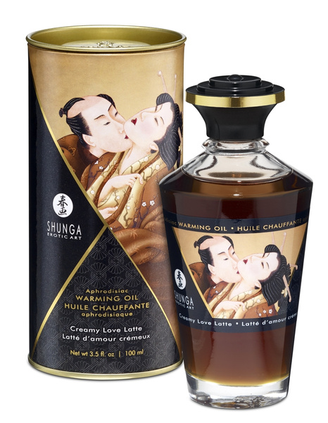 Edible Warming Oil for Intimate Areas Coffee Flavor Aphrodisiac Warming Oil Creamy Love Latte 100ml Shunga