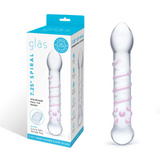 Szklane dildo ze spiralnym i punktowym wybrzuszeniem Glas Spiral Staircase Full Glass Dildo