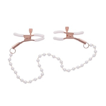 Sportsheets S&M Peaches ‘n CreaMe Pearl Nipple Clamps Cream