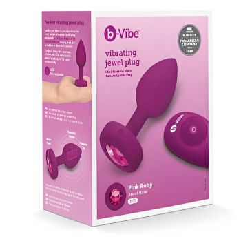 B-Vibe korek analny Vibrating Jewel Plug S/M Fuchsia