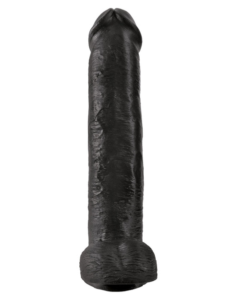King Cock 15' Cock with Balls Black dildo z jądrami czarne 38cm