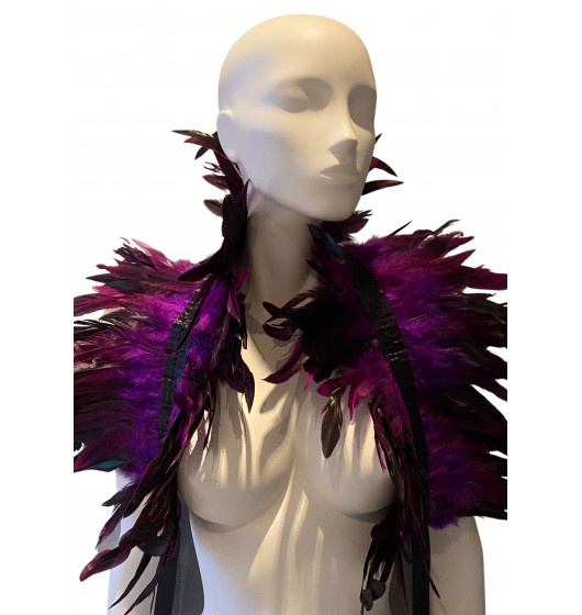 Шаль з пір'я Feather Shoulder Wrap Purple Kinky Diva