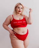 GWP Red Ribbed Knit Panties M