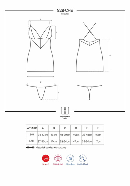 828-Che-1 сорочка чорна L/XL Obsessive