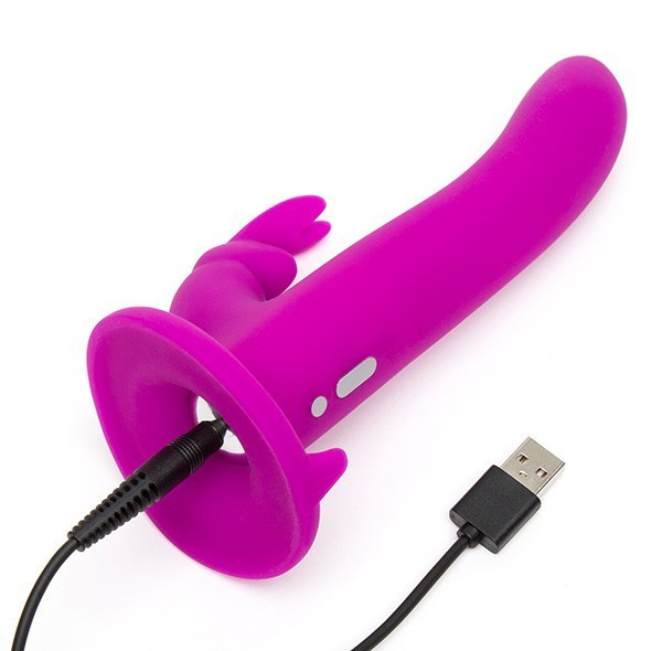 Happy Rabbit Rechargeable Vibrating Strap-On Harness Set Purple