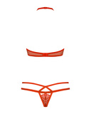 838-Set-3 Komplet 2-Częściowy Czerwony S/M Obsessive