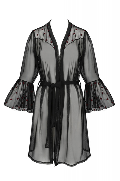 Peniuar Lovelia Penignoir Black L/Xl Passion