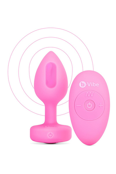 Анальний пробка Vibrating Heart Shape Jewel Plug S/M Pink b-Vibe