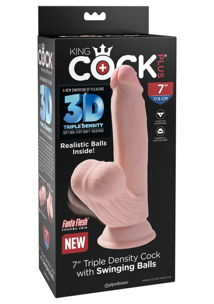 Ділдо з присоскою 3D Cock Swinging Balls 7 дюймів King Cock
