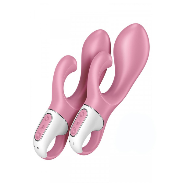 Надувний вібратор Air Pump Bunny 2 світло-червоний Satisfyer