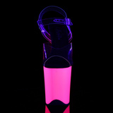 Sandały UV na platformie Flamingo-808UV Clear / Neon Pink 7 (37,5) Pleaser