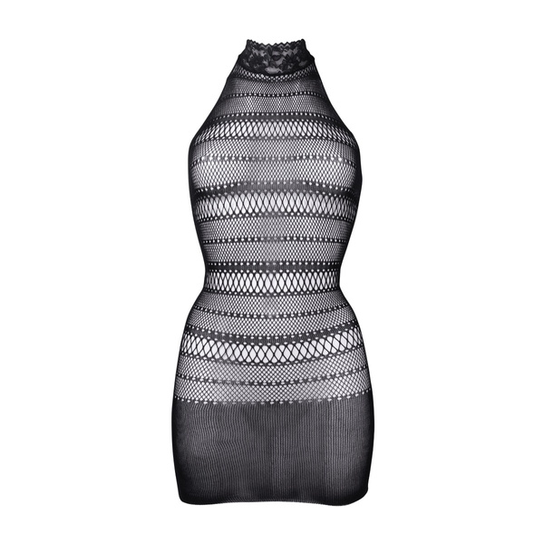 Sukienka Mini High Lace Neck Net Mini Dress Black Os Le Désir