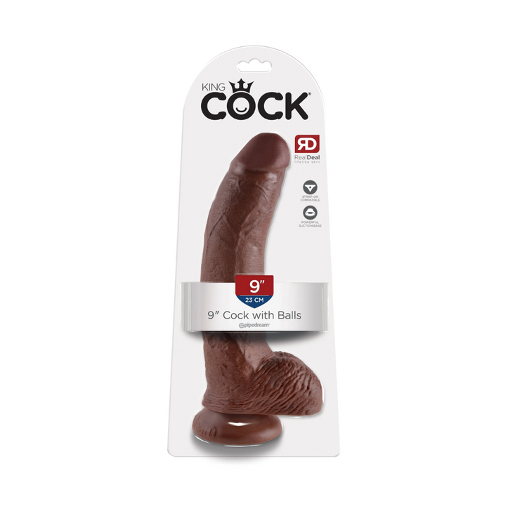 Dildo King Cock with Bals Pipedream 9 Brown