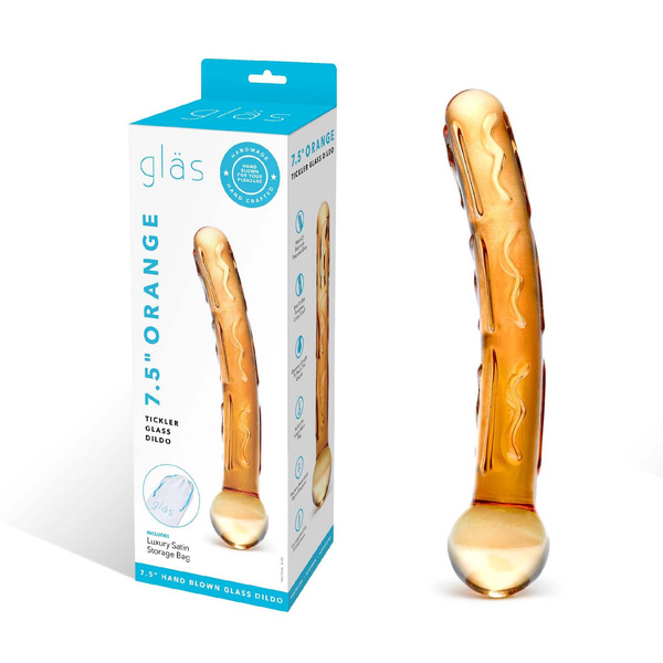 Помаранчеве Ребристе Скляне Ділдо Orange Tickler S Dildo Glas