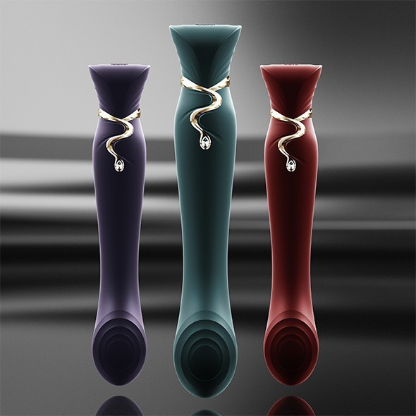 Wibrator Zalo Legend Queen Set G-Spot Pulse Wave Wine Red