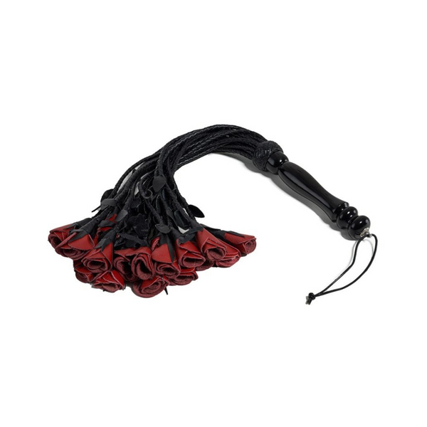 Pejcz Z Różami Impact Leather Flogger With Roses Red Mister B