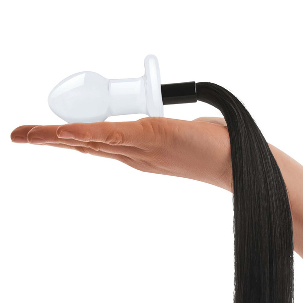 Скляна Затичка З Конячим Хвостом Horse Tail S Butt Plug Glas