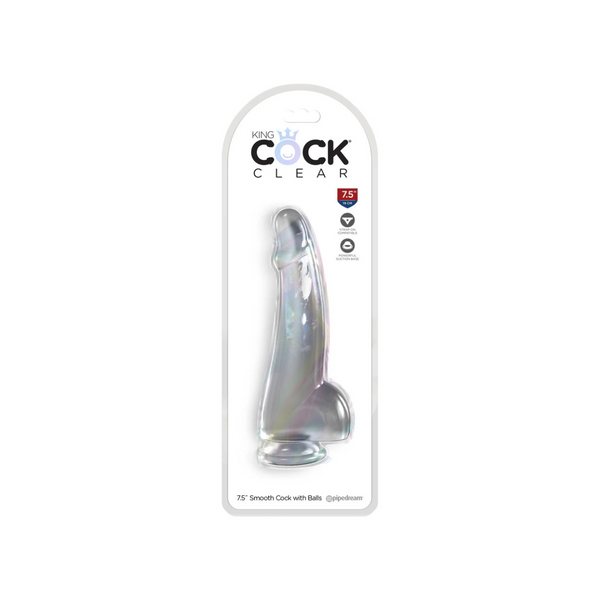 Dildo 19cm King Cock Clear with Balls