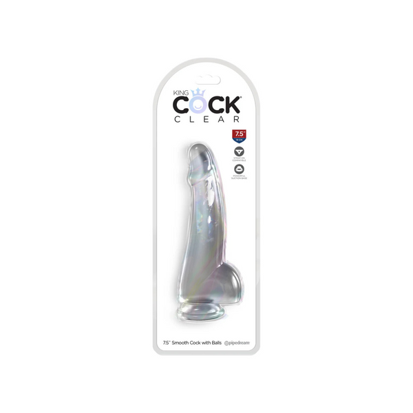 King Cock Transparentne Dildo Clear 7,5" with Balls