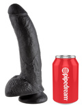 King Cock 9' Cock with Balls Black dildo z jądrami czarne 23cm