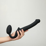 Double dildo Strap-on-me Silicone bendable strap-on S Black