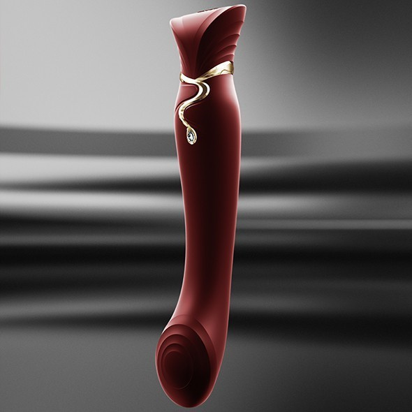 Wibrator Legend Queen Set G-Spot Pulse Wave Wine Red Zalo