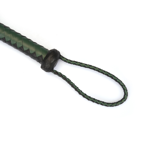 Pejcz Mossy Chic and Black Leather Cat O Nine Tails Whip Liebe Seele