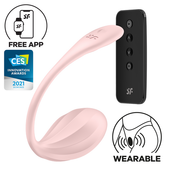 Wibrujące Jajeczko Ribbed Petal Connect App Rose Satisfyer