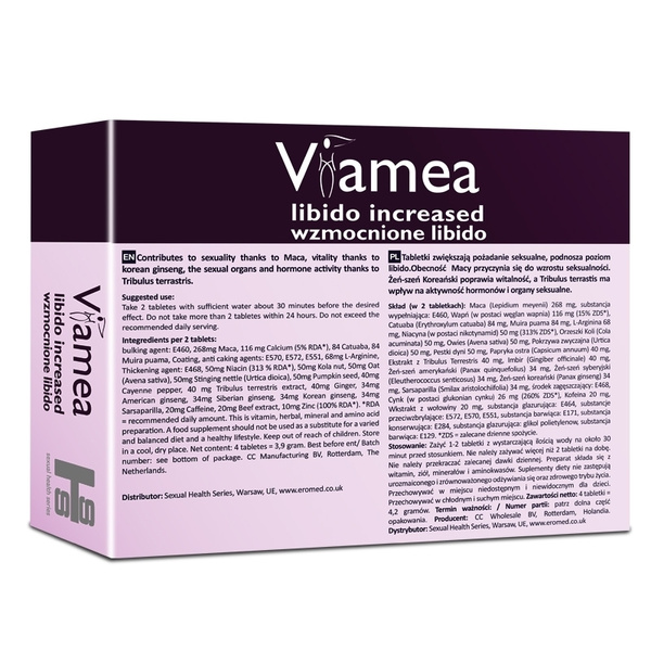 Viamea Suplement Diety Zwiększający Libido 4Tabletki SHS