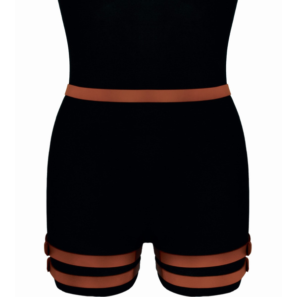 Коричнева шкіряна упряжка на стегна Amelia Karess