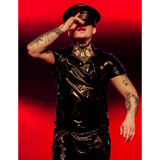 Чоловіча футболка поло з лаку чорна M HellRider