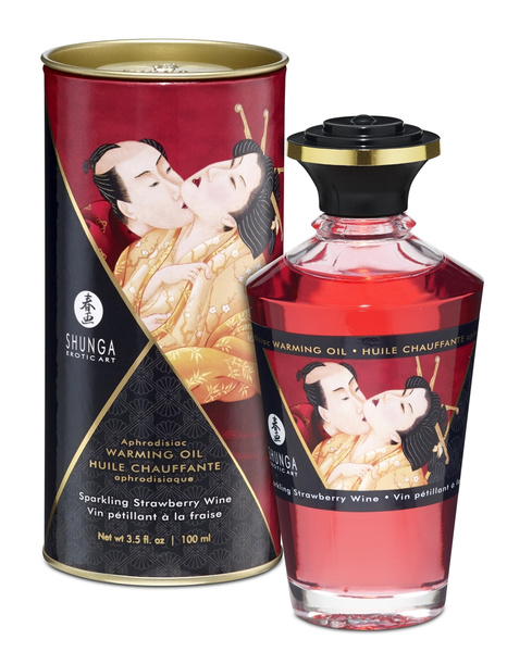 Shunga Aphrodisiac Warming Oil Sparkling Strawberry Wine 100ml