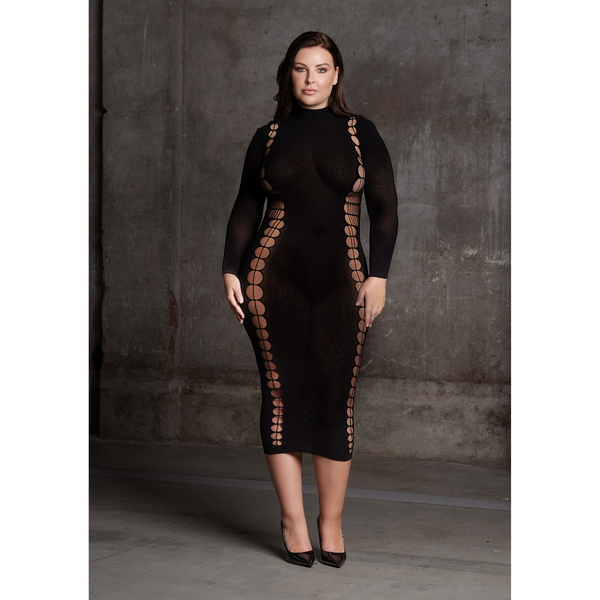 Midi Dress Carme XL Dress With Turtleneck Black Osx Le Désir
