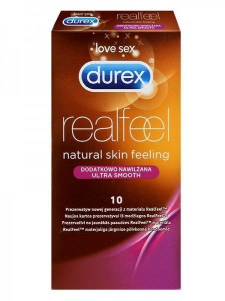 Durex Real Feel prezerwatywy nielateksowe cienkie dodatkowo nawilżone 10szt.