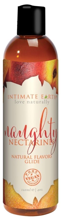 Intimate Earth Naughty Nectarines Natural Flavors Glide jadalny lubrykant o smaku nektarynki 120ml