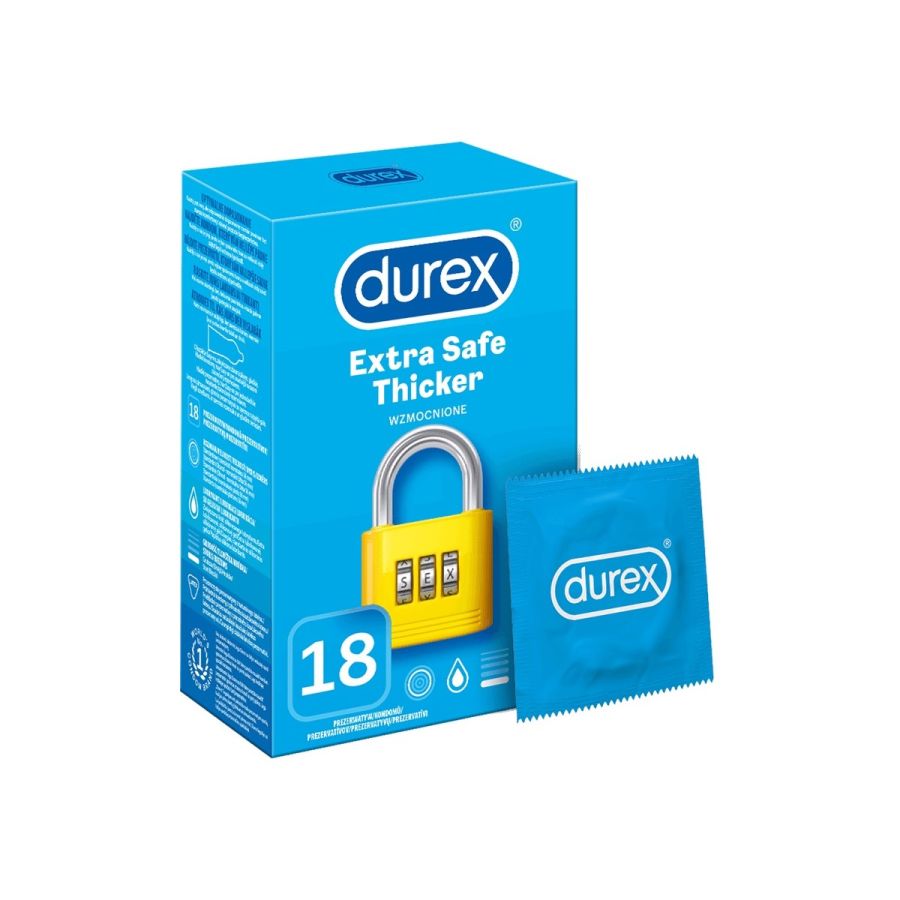 Prezerwatywy lateksowe grubsze Durex Extra Safe 18 szt