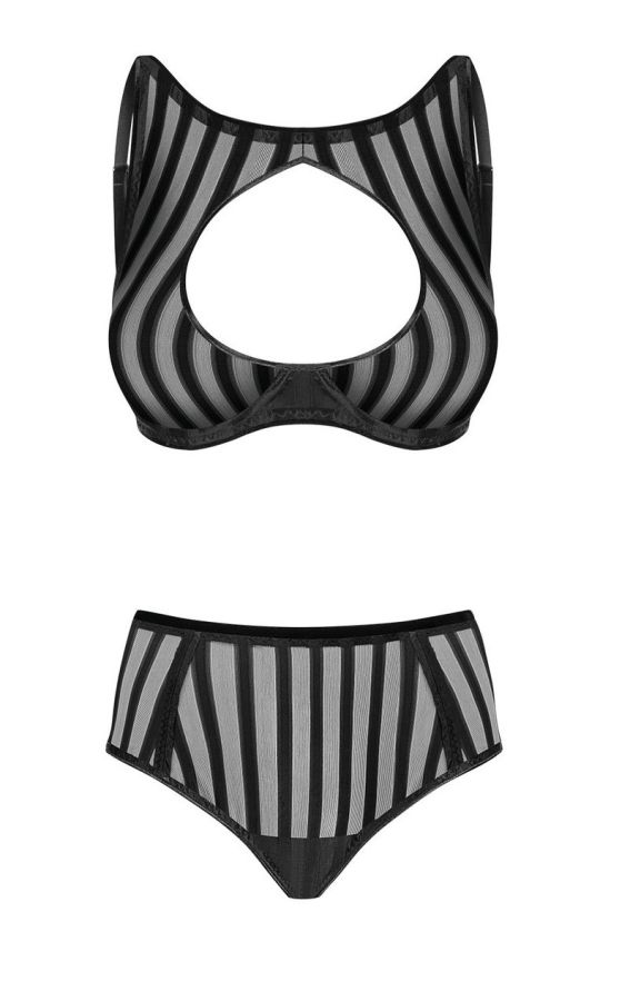 Koronkowy zestaw Noir Handmade Petitenoir Set out of high neck underwired bra and brief