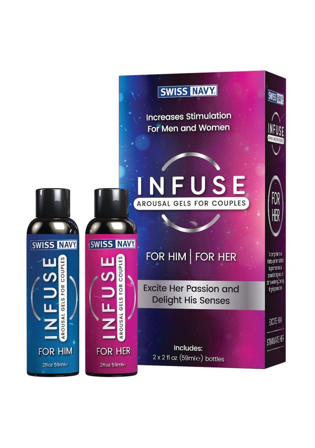 Zestaw dwóch żeli dla niej i dla niego Swiss Navy Infuse 2-in-1 Arousal Gel for Him&Her 